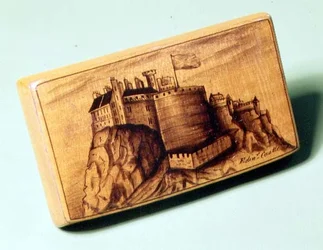 Boîte à priser de Mauchline, peinte à la main, écossaise, 1810